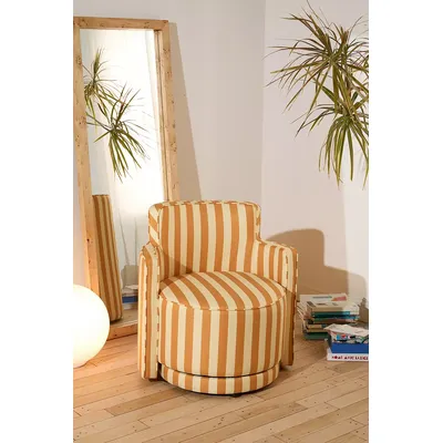Rhea Swivel Chair - Cream L: 76.2cm x W: 70cm x H: 87.8cm at Urban Outfitters