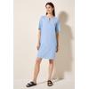 Sommerkleid CECIL, Damen, Gr. 3XL (48), US-Größen, blau (aster blau), Web, 65% Baumwolle, 35% Modal, gestreift, casual, comfort fit kniefrei, Rundhals, Kurzarm Bündchen, Kleider, knielang