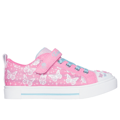 Skechers Girl's Twinkle Toes: Twinkle Sparks - Ombre Flutter Sneaker | Size 3.0 | Hot Pink | Synthetic