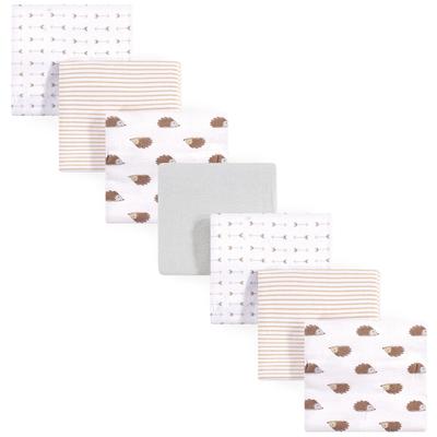 Hudson Baby Infant Cotton Flannel Receiving Blankets Bundle, Hedgehog, One Size - Hedgehog - One Size