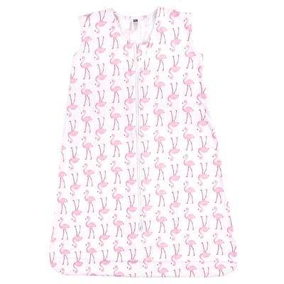 Hudson Baby Infant Girl Cotton Sleeveless Wearable Sleeping Bag, Sack, Blanket, Flamingo
