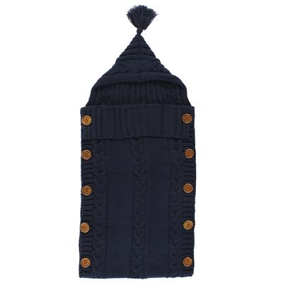 Hudson Baby Infant Boy Knitted Baby Lounge Stroller Wrap Sack, One Size