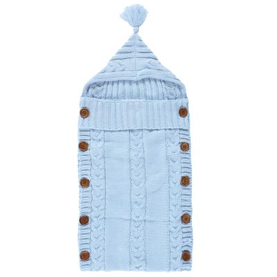 Hudson Baby Infant Boy Knitted Baby Lounge Stroller Wrap Sack, One Size