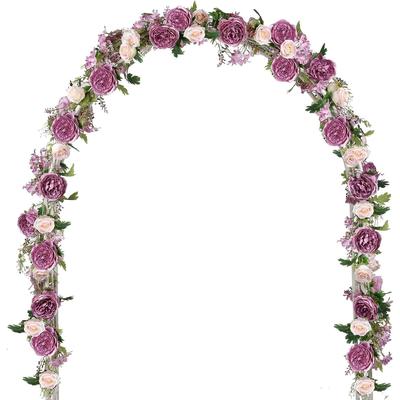 2 Pack Artificial Peony Flower Garland - 6ft Silk - 11.26 x 7.83 x 4.09
