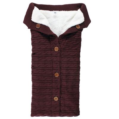 Hudson Baby Infant Boy Faux Shearling Knitted Baby Lounge Stroller Wrap Sack, One Size