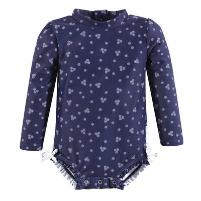 Hudson Baby Girls Rashguard Baby Swimsuit, Tiny Daisy