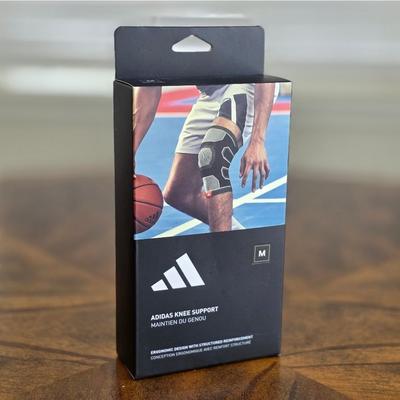 Adidas Accessories | Adidas Knee Support Brace Sleeve Men's Medium M Black Basketball Gym Training Le | Color: Black/Gray | Size: M