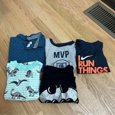 Nike Shirts & Tops | 2t Boys Shirt Bundle Batman Nike Cat & Jack Button Down Boys Lot Dinosaur | Color: Black/Blue | Size: 2tb
