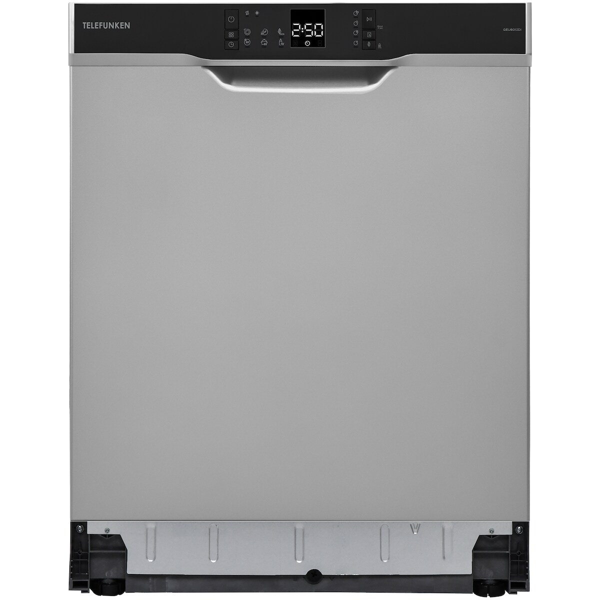 Telefunken Geschirrspüler Unterbau 60 cm, Spülmaschine Silber, 12 Maßgedecke, 6 Programme, AquaStop, 45 dB, GEU6012DI Image