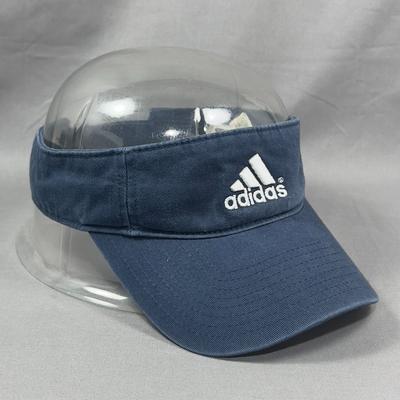 Adidas Accessories | Adidas 3 Stripes Strapback Visor Hat Navy Blue Tennis Golf Running Sports Mens | Color: Blue/White | Size: Os