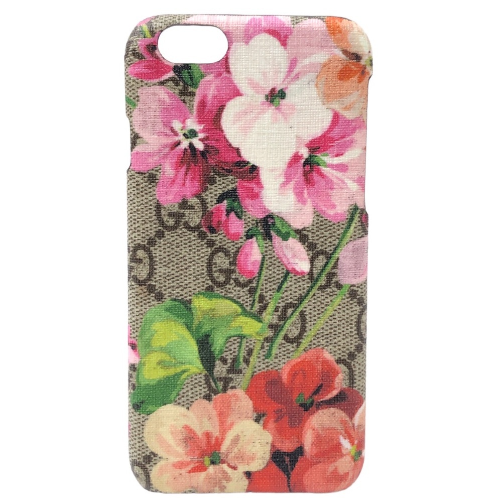 Gucci Cell Phones & Accessories | Gucci Beige Pink Red Floral Gg Monogram Logo Apple Iphone6 Phone Case New | Color: Blue/Cream | Size: Os