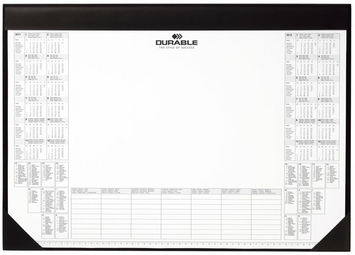 Durable Schreibunterlage 59x42cm mit Kalenderblock schwarz Packung mit 5 Stück Image