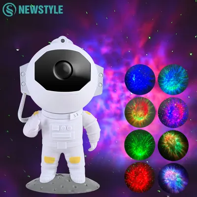 Astronaut Star Projector Galaxy Night Light Starry Nebula Ceiling LED Nightlights With Timer For Kids Room Decor