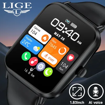 LIGE New For Xiaomi Smart Watch Women Bluetooth Call Sports Fitness Tracker Watches Health Monitor Fashion Ladies Smartwatch Men