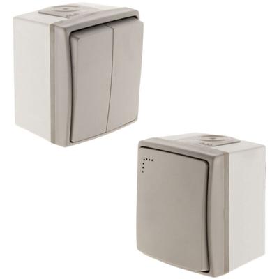 Doppel-Wechselschalter + Drucktaster IP55 Zenitech Image
