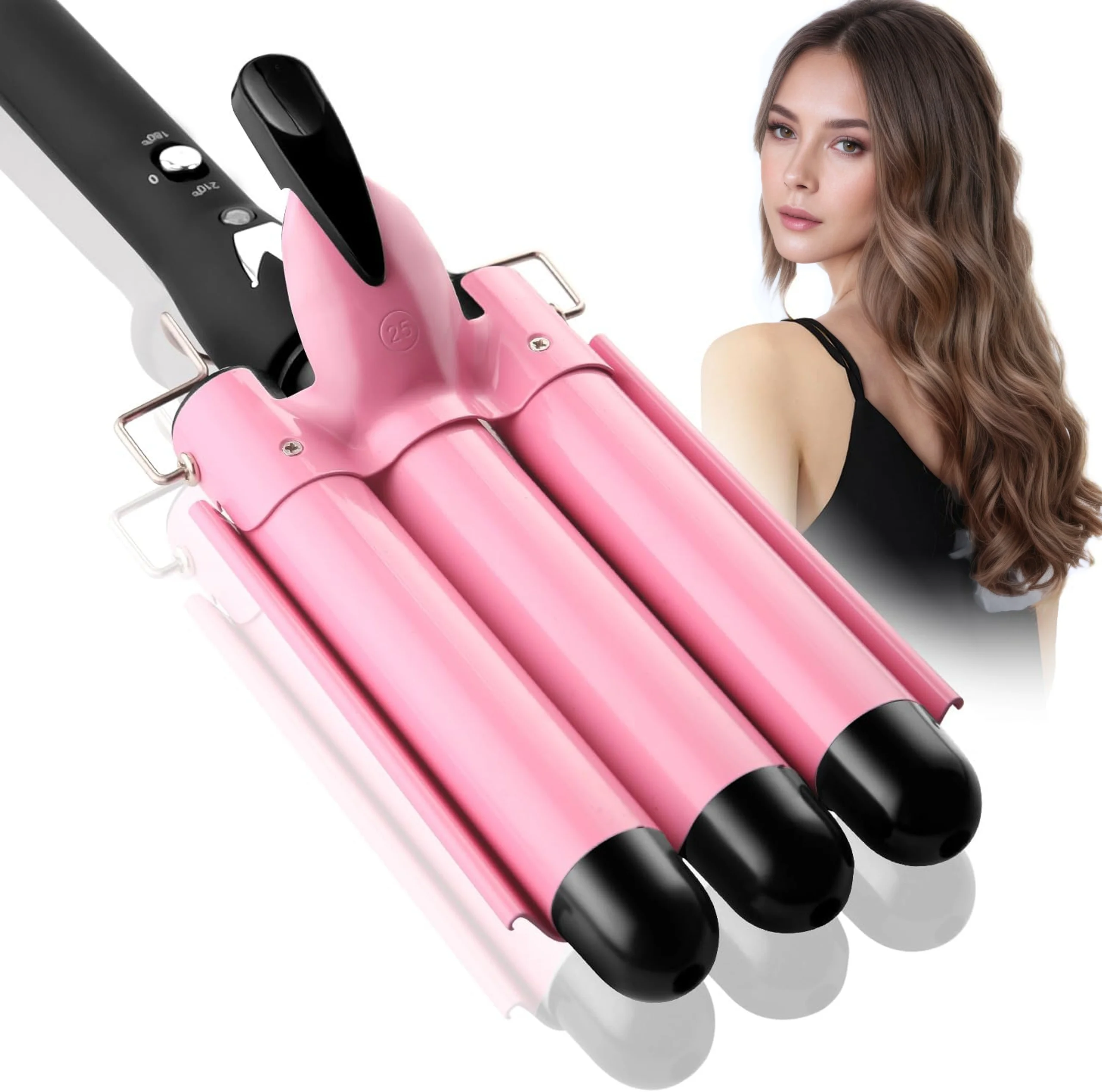 IRUIBEAUTY Professionelle Haar Lockenstab Keramik Triple Barrel Lockenwickler Eisen Haar Styler Haar Waver Styling Werkzeuge Image