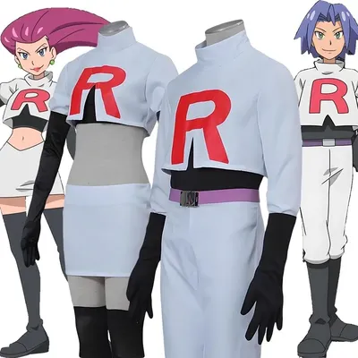 Anime Jessie and James Cosplay Costume Team Rocket Jessie Musashi James Kojirou Halloween Cosplay Image