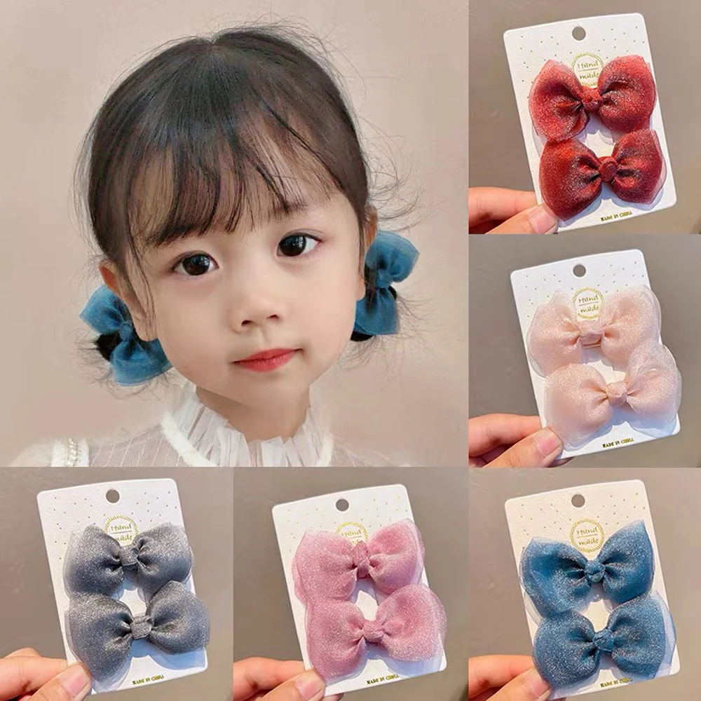 2 teile/satz Kinder Band Bowknot Haar Clips Nicht Slip Alligator Barrettes Kleinkind Mädchen Seiten Pony Haarnadeln Nette Täglichen Kopfbedeckungen Image