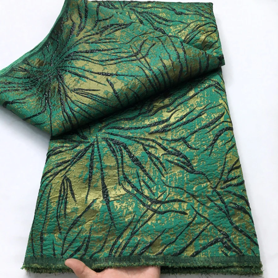 Afrikanischer Brokat-Spitzenstoff, 2025, hochwertig, 5 Yards, Vergoldung, nigerianischer Jacquard-Spitzenstoff, französisches elegantes Kleid für Frauen, A4218 Image