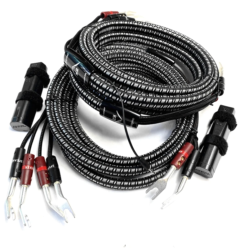 Hi-End K2 Lautsprecherkabel Banana to Spade Plug 72V DBS PSS Silver HiFi Audio Line Bi-Wire Version