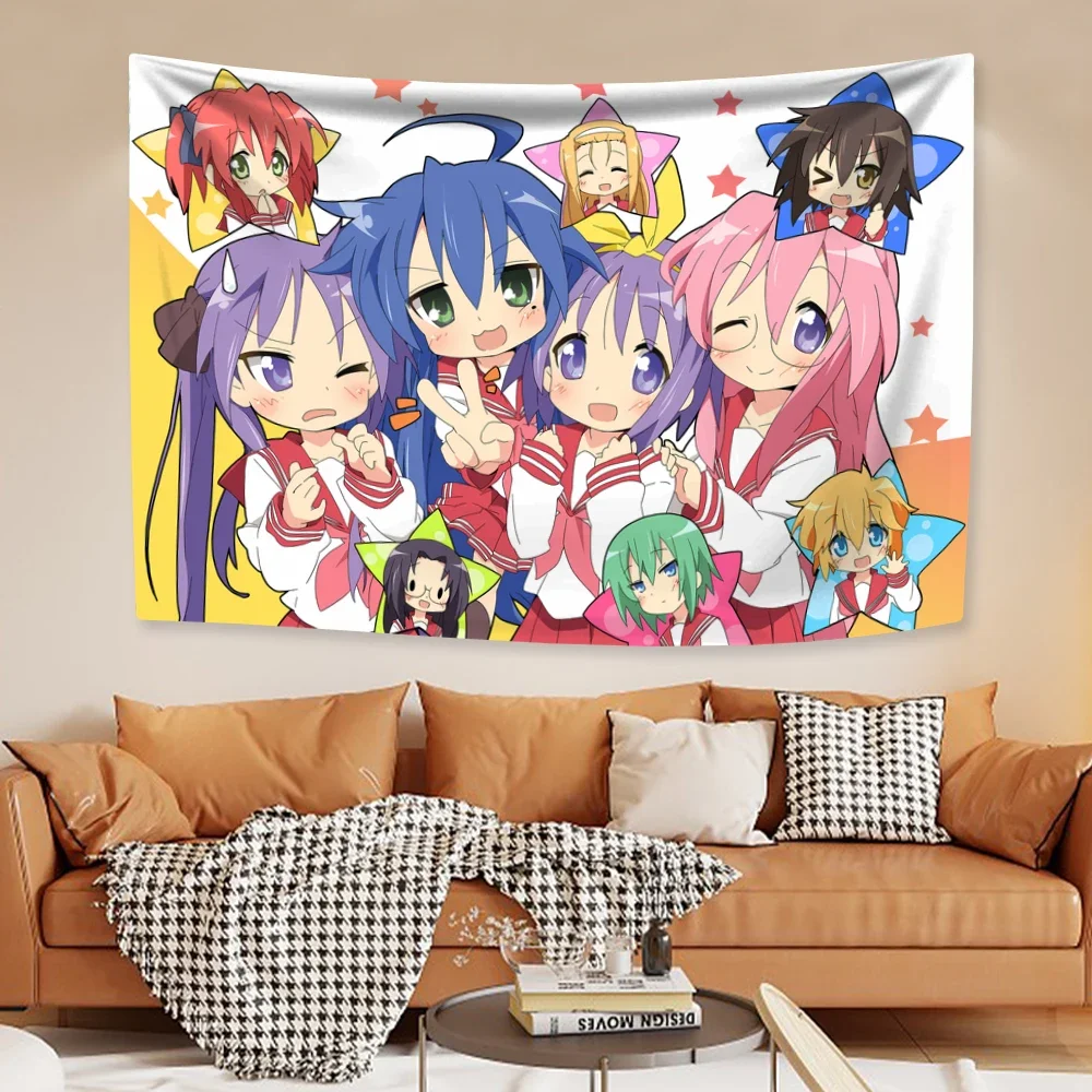 VIKAMA Süßes Haus mit Wandteppich Genki Biehl Mädchen, hochdichtes, weiches, hautfreundliches Material, Schlafzimmer, Arbeitszimmer, Anime-Raumdekoration Image
