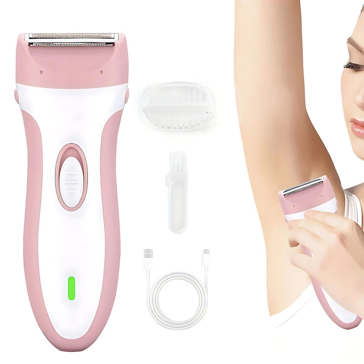 Frauen Körper Trimmer Rasierer Elektrische Unterarm Haar Rasierer Arm Bein Bikini Linie Leistengegend Haar Trimmer Akku Pflege Kit Image