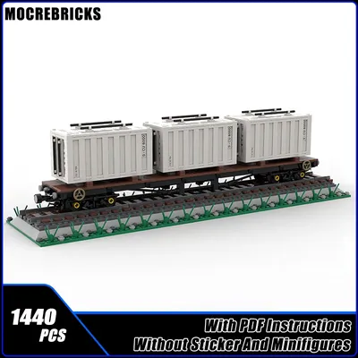 Stadtbahn Güterzug br 30 Tonnen Drehgestell Polster Wagen Kiste Träger Bausteine Modell Technologie Image