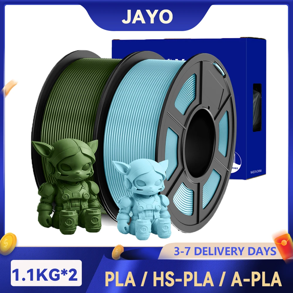 JAYO 2 Rollen 3D PLA / AntiString PLA / Hochgeschwindigkeits-PLA-Filament PLA-Filament 1,75 mm Ordentlich gewickeltes 3D-Druckfilament für 3D Image