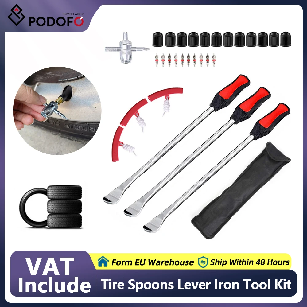 Podofo 29 stücke Reifen wartungs werkzeug für die Reparatur Auto Motorrad Fahrrad profession elle Reifen wechsler Hebel Werkzeug Löffel Set Image