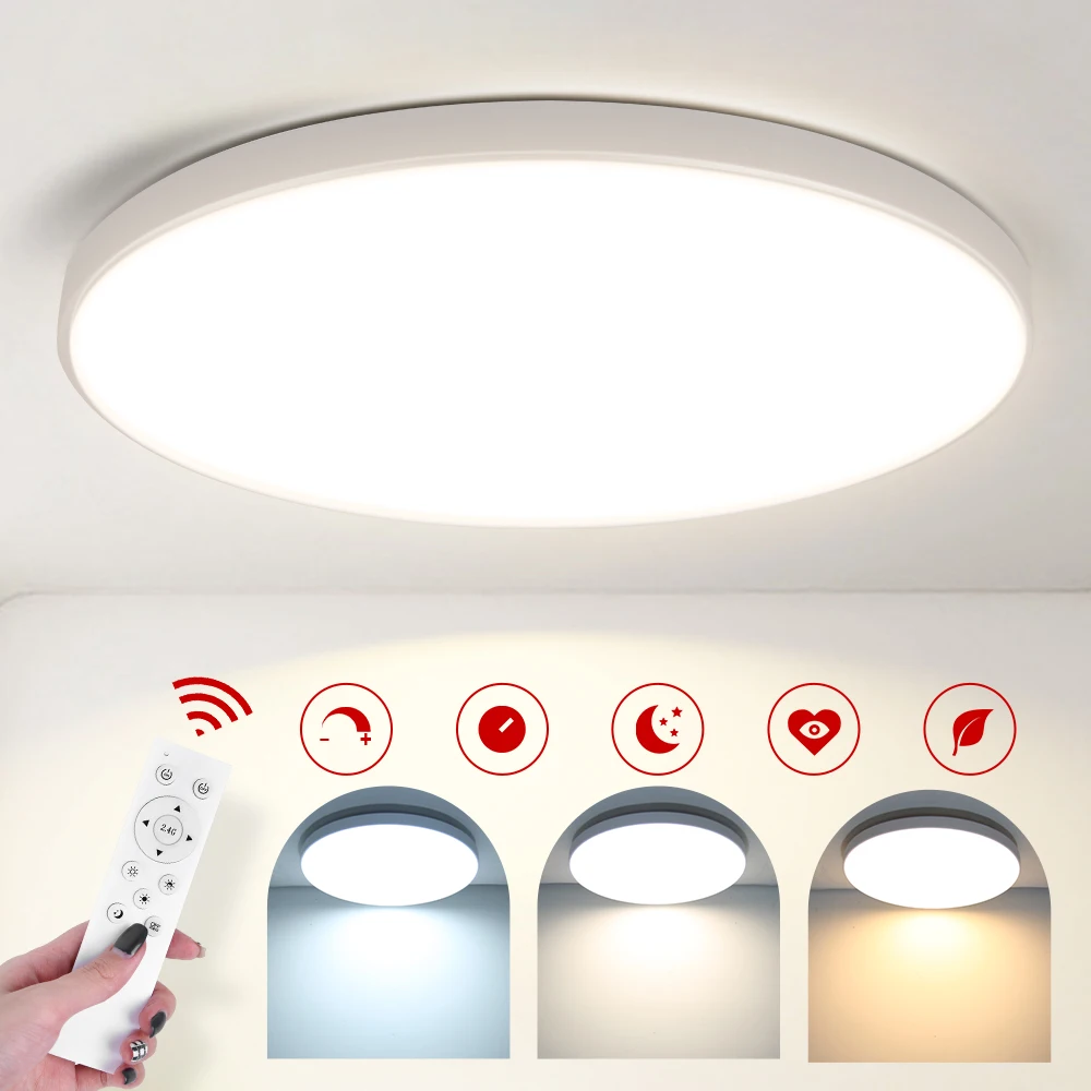 Fernbedienung Panel Lampe Kronleuchter Einstellbare Helligkeit und Farbe Decken Lampe Schlafzimmer Badezimmer Wohnzimmer Smart Led Glanz
