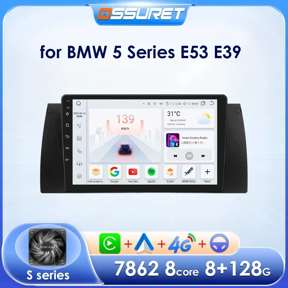 Autoradio Android für BMW 5 E53 E39 E38 x5 m5 2001-Carpaly Stereo Multimedia Player Auto Audio Video WLAN GPS 2din Hea dunit Image