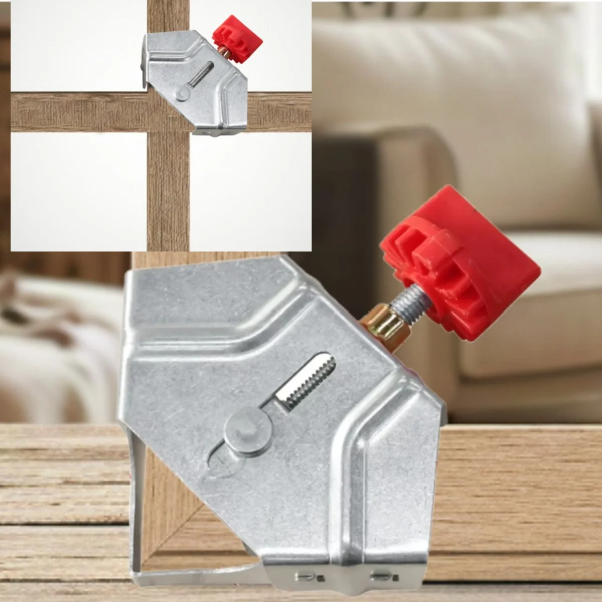 90-Grad-Winkelklemme, Holzschrank, starkes Klemm- und Befestigungswerkzeug mit verstellbarer Schwenkbacke, für Holz, Metallrohr, Stahlstange Image