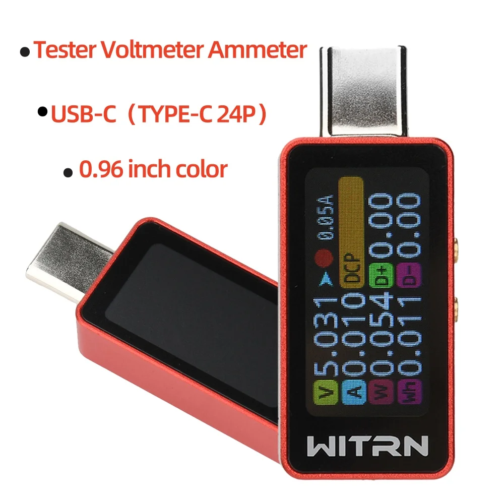 USB-C (TYPE-C 24P) Tester Voltmeter Amperemeter Power TYPE-C Schnellladungserkennung Kapazitätstester Messgerät Power Bank DC 4-28V 0~6A Image