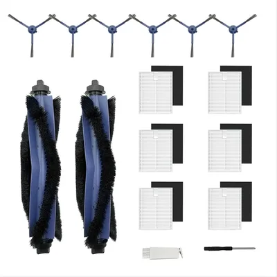 Zubehör für eufy g50/g50 hybrid/l60/l50 mit 2 Haupt bürsten, 6 Seiten bürsten, Filtern (mit Schwamm) Image