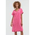 Sommerkleid SOCCX, Damen, Gr. M, US-Größen, floral pink, Material Oberstoff: 100% Leinen, Material Einsatz: 95% Baumwolle, 5% Elasthan, casual, regular fit normal, Rundhals, Kurzarm Raglanärmel Umschlagbund, Kleider, mit Taschen, Topseller