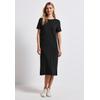 Midikleid STREET ONE, Damen, Gr. 34, EURO-Größen, schwarz, Stoff, 95% Viskose, 5% Elasthan, unifarben, casual, normal wadenlang, Rundhals, Kurzarm Bündchen, Kleider, mit Rundhalsausschnitt