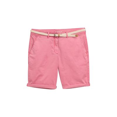 TOM TAILOR Damen Chino Bermuda Shorts mit Gürtel, rosa, Uni, Gr. 42 Image