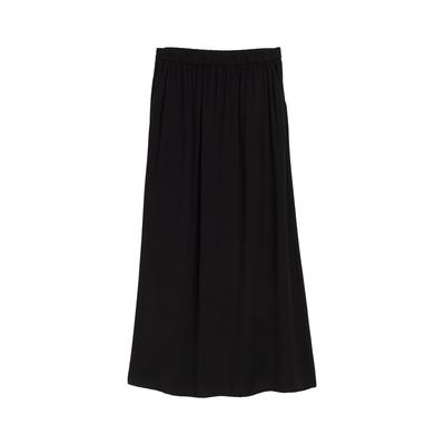 TOM TAILOR DENIM Damen Maxi-Rock mit Eingriffstaschen, schwarz, Uni, Gr. XXL Image
