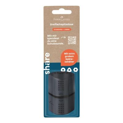 Share Dreifachanspitzer-Dose »Standard + Jumbo« schwarz, 4.5x6.2x4.2 cm Image
