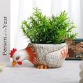 Vasi da fiori in resina con statuette per piante grasse, gallo e anatra, decorazioni per giardino e cortile, decorazioni per interni ed esterni in stile semplice, graziosi vasi per piante grasse a