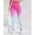Per donna Pantaloni da yoga Leggings da yoga Fascia Elastica Controllo addominale Sollevamento glutei Yoga Allenamento in Palestra Pilates Pantaloni Gradiente di Colore Rosa Viola Verde Autunno Gli