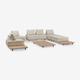 Set da giardino con divano componibile 3 pezzi,chaise longue,tavolino,2 poltrone e tavolino 160x95