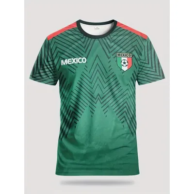 3dSummer Men's and Women's Soccer Training Jerseys Mexico Popular Green Black Lines Design Comfortable Breathable Quick Drying