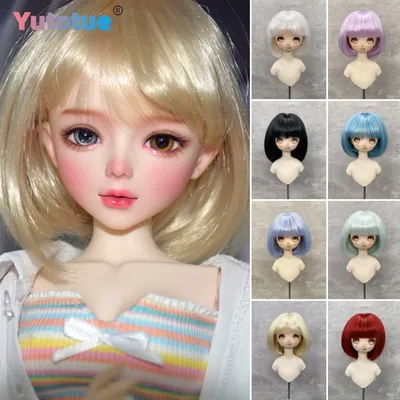 Yutotue Doll's Short Hair for 1/3 1/4 1/6 BJD Doll Fashion Doll DIY Change Dolls Wigs