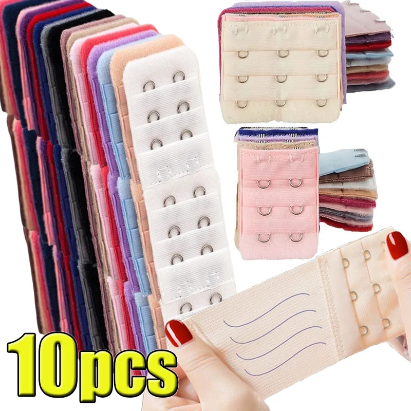 Extensions de sangle de soutien-gorge pour femmes, 1 à 10 pièces, Clips élastiques réglables en Nylon, 3-4 crochets, bandes d