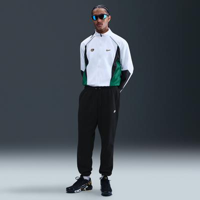 Nike Club Men's Cuffed Brushed Fleece Trousers - Black - Cotton/Polyester
