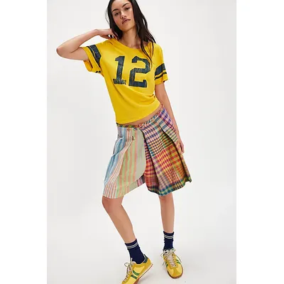 Throwback Sports Tee by Ragabond at Free People in Vintage Yellow, Size: Large