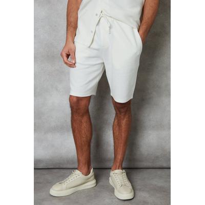Threadbare Men's Ecru Textured Elasticated Shorts