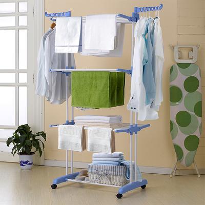 "TEMU Stainless Steel 3-tier Clothes Drying Rack With Folding Wings - Freestanding, Space-saving Design For Balcony & Patio, "x25.2"x67, Laundry Drying Rack, Drying Racks" Image