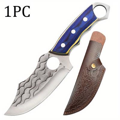 TEMU 1pc Stainless Steel Boning Knife Professional Kitchen Knife Wooden Handle Slicing Cooking Knife Multipurpose Knife Meat Fruit Knife Handmade For Kitchen Image